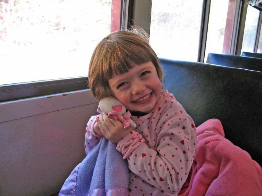 Sarah and Bunny on the Scenic Railroad