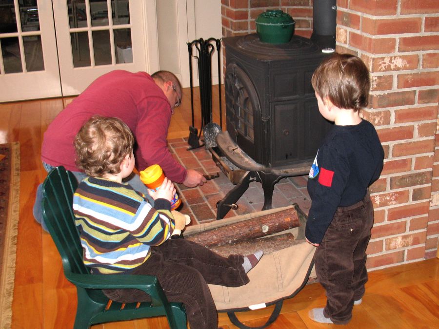 Men Working on Stove