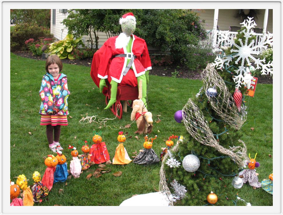 Lucy Cate with the Pumpkin People