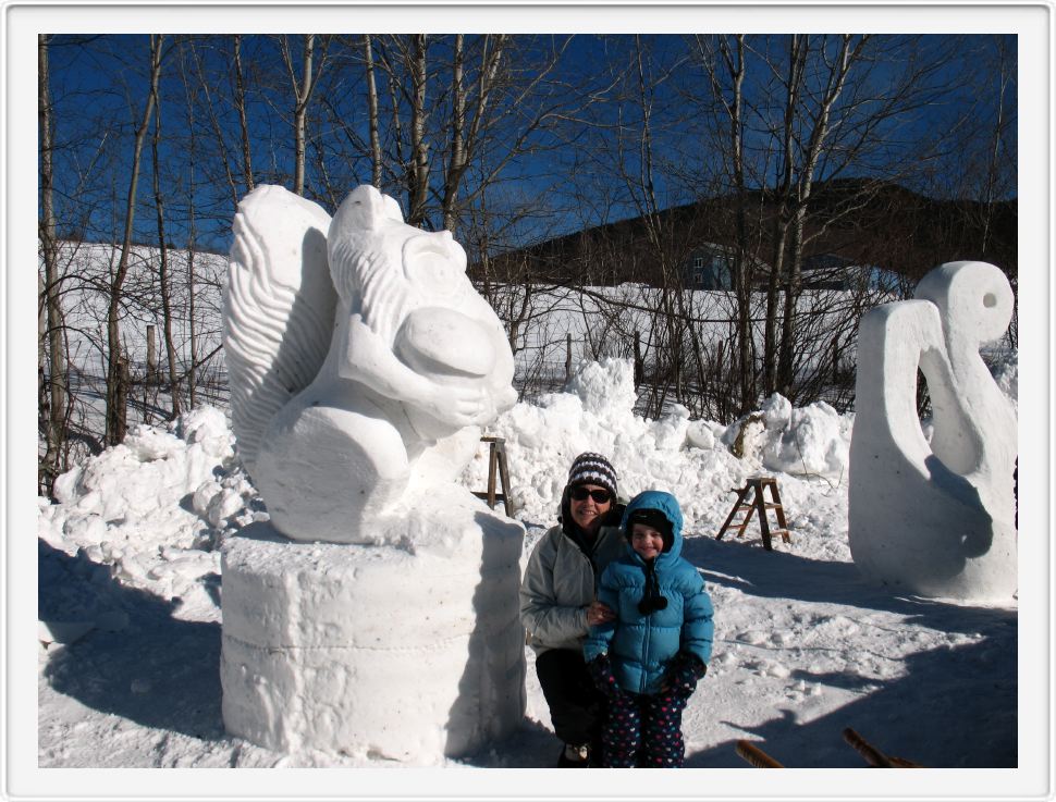 Inspecting the Snow Scuptures