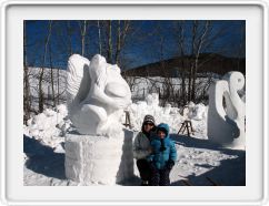 Inspecting the Snow Scuptures