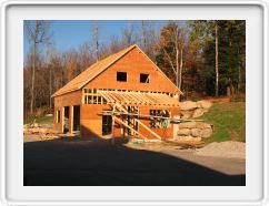 Shed Rafters in Place